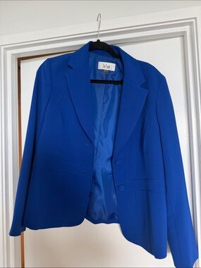 Le Suit Bright Blue Women's Tailored Blazer
